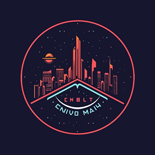 Night club simple futuristic logo in vector, vinyl disc simple, simplistic futuristic style logo