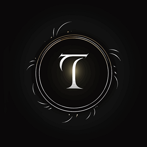 Design a lettermark logo of letter T, simple, eyecatching, dark, smooth, vector