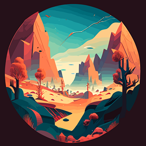 2D vector illustration view of lanscape below