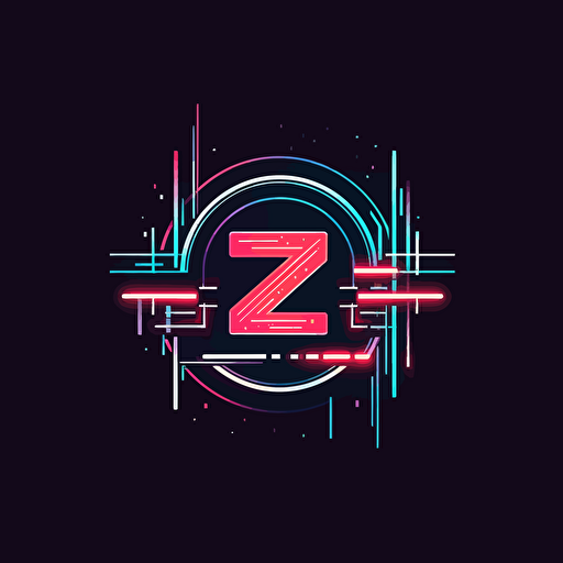 Sci-fi Simple Logo for C and Z letters, C and Z logo, CZ logo, Night Club vector logo, logo design in a simple line way