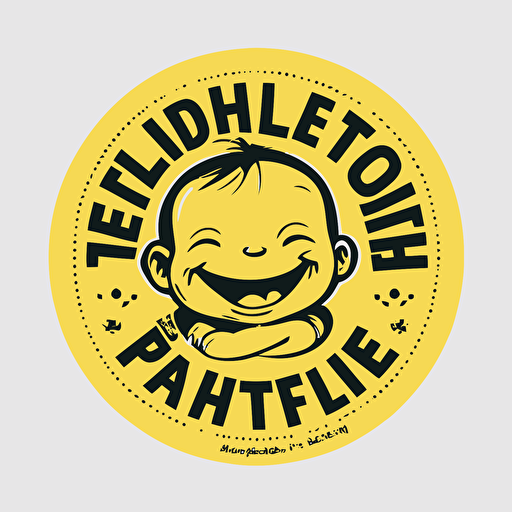 prolife smiley child newborn propaganda vector round sticker
