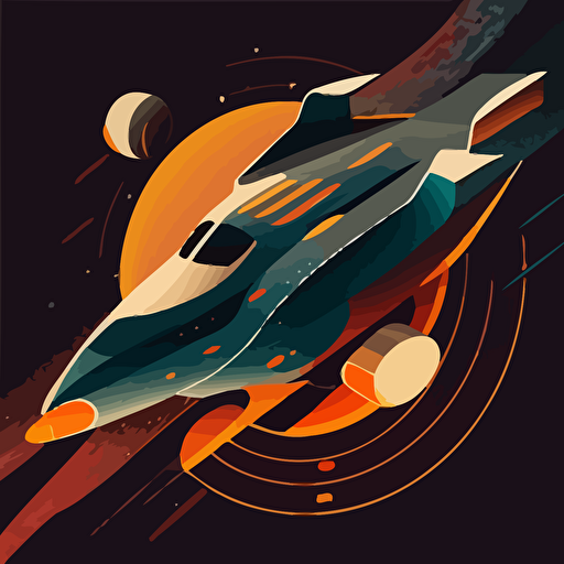 space ship, simple geometry, vector