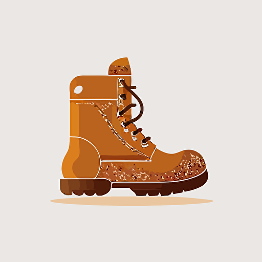 flat minimalist vector illustration of a brown mediavel boot on a white background