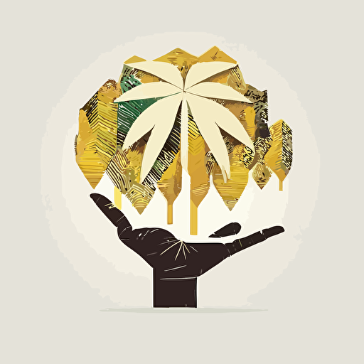 vector logo, palm in hands, minimalistic, low poly