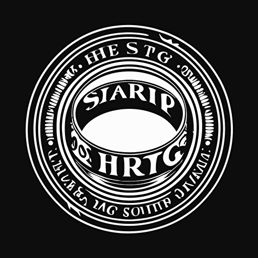 black and white logo ring, inside the ring is the text Shop, vector