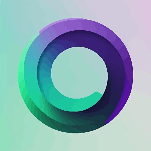flat vector logo of a "C", blue purple green gradient, simple minimal, by Ivan Chermayeff