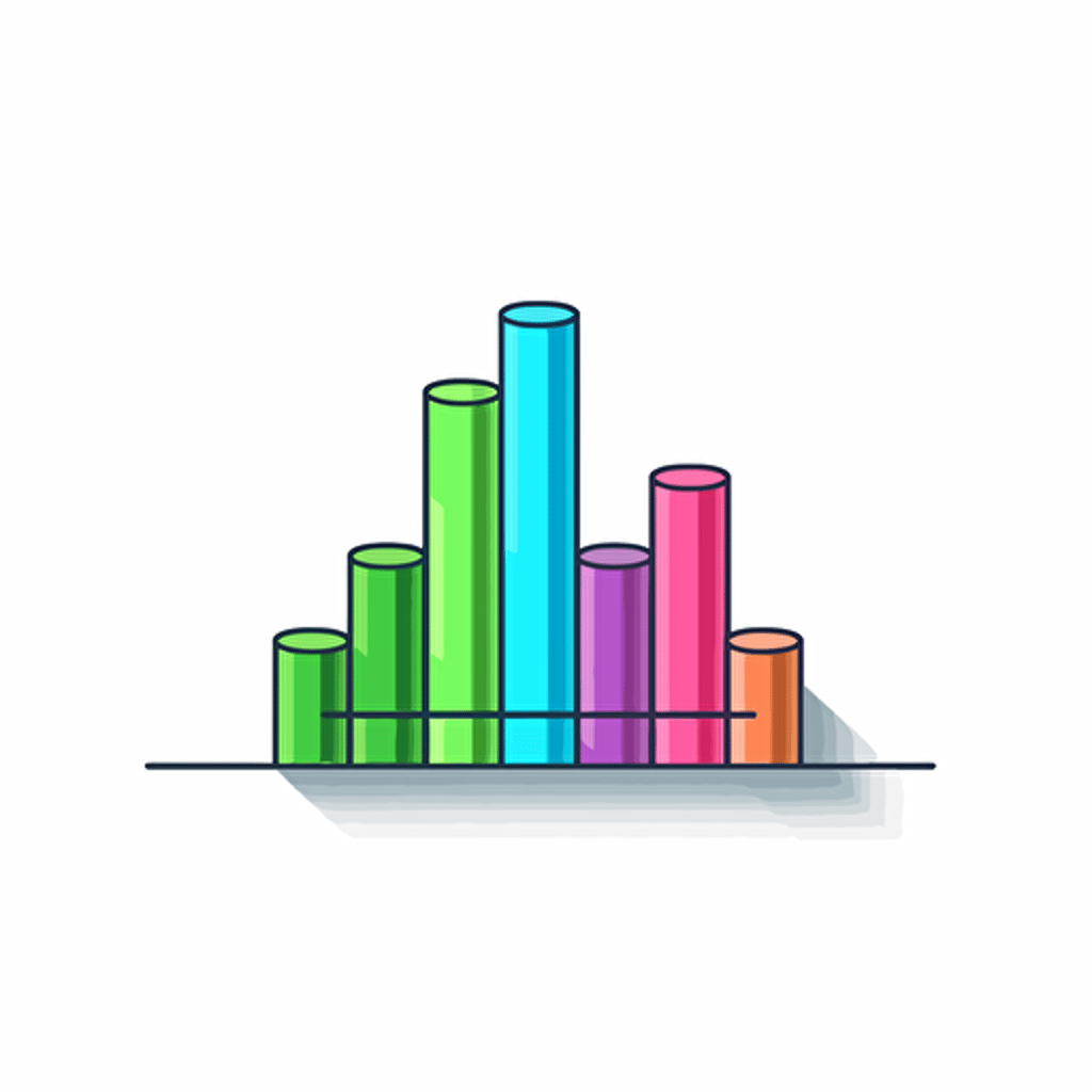 cute bar chart icon, vector