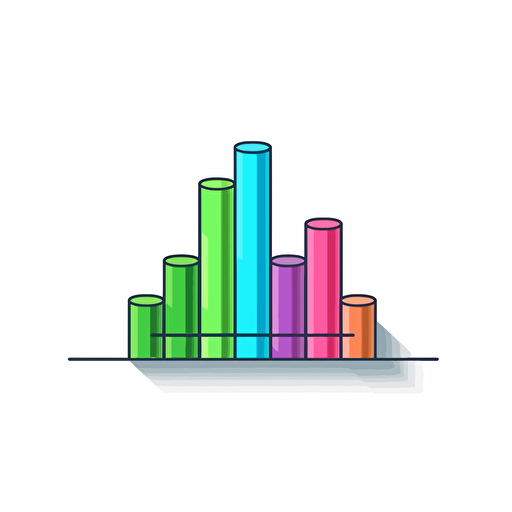 cute bar chart icon, vector