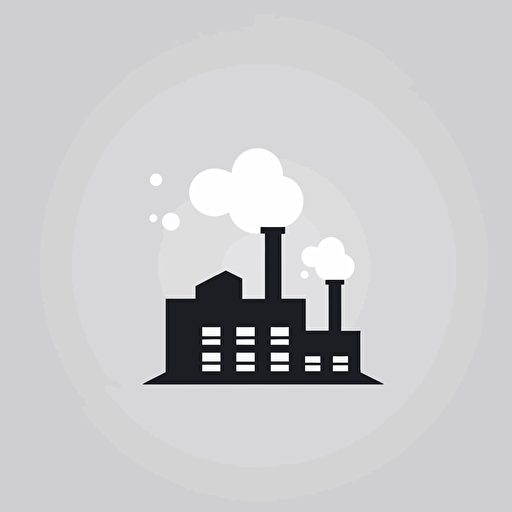 factory icon, vector, flat background, one color, minimalist