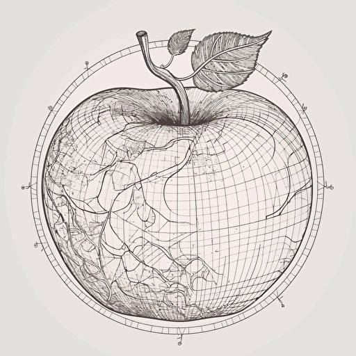 vector outline apple for tracing