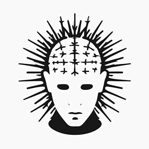 simple white logo vector of pinhead