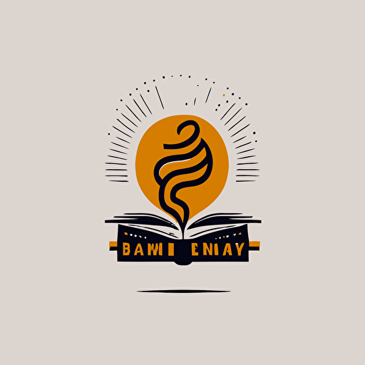creativity comes alive from a book, simple logo, minimal, vector