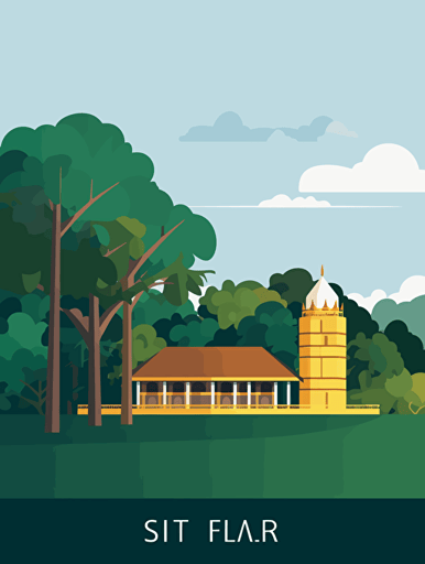 flat vector illustration, Sri Lanka, detailed