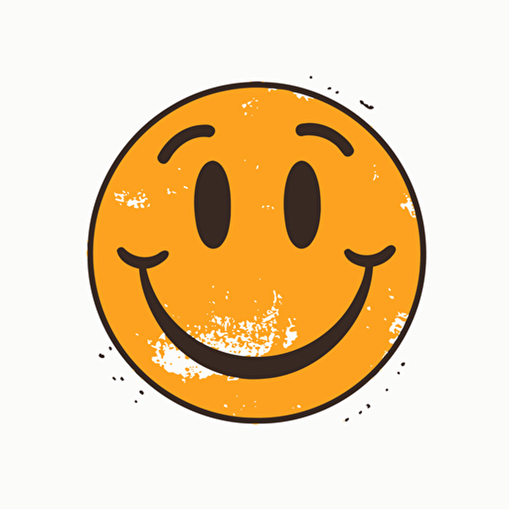 1960s vector smilie face, no background, very simple, 1 color,