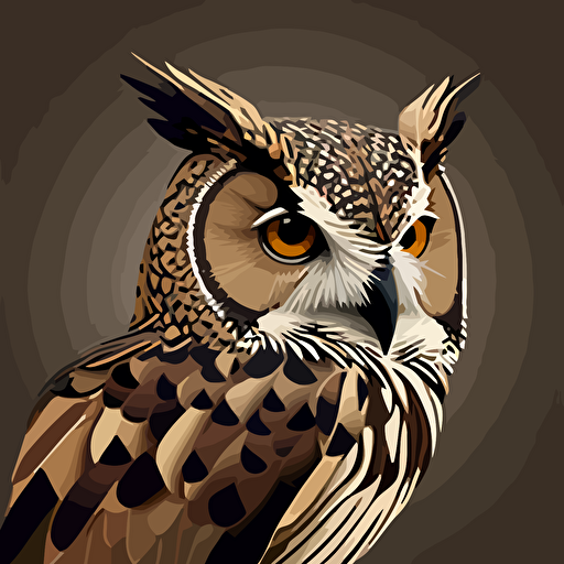 a vector image of an owl. A vector image of a hare