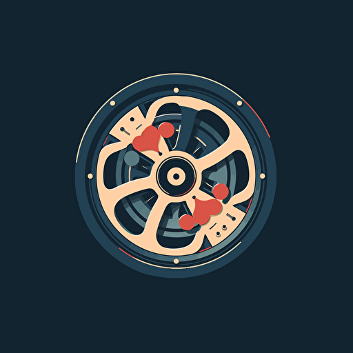 a vector art logo of a film reel. Make it moder, elegant, simple.