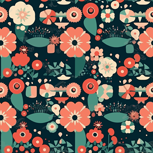 Cute vector wallpaper of tiny flowers, modern + geometric + abstract