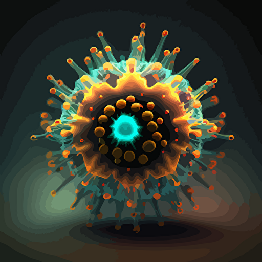 a glowing viral vector from a virus cell