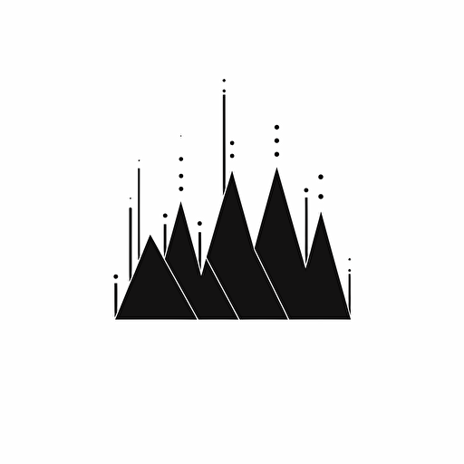 modern ,pixel iconic logo of upward line trends, black vector, on white background
