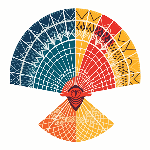 traditional tokelau weaved fan vector cheerful colours