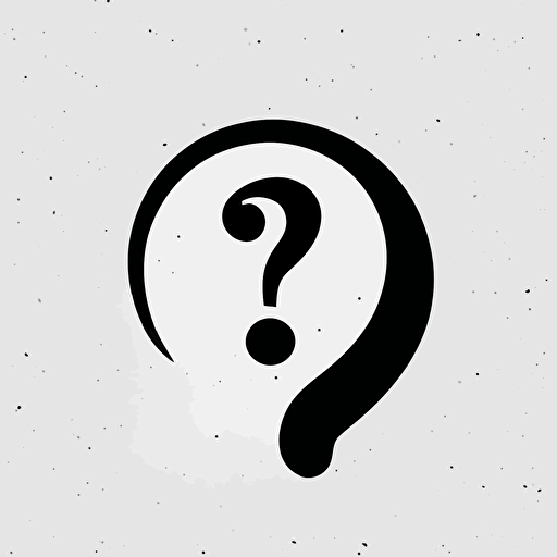 a minimalist logo for a question mark, simple, vector, white background
