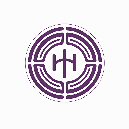 Lettermark logo of 'Hent AI', High quality logo design, Vector, Minimal, white background, transparent background, purple color, super simple, illustration