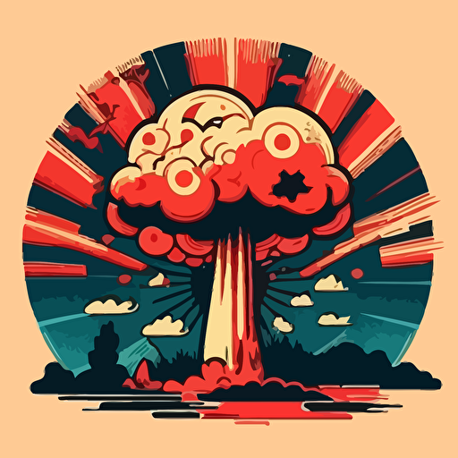 nuclear weapon doodle vector ilustration