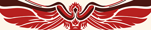 a modernist, minimalist eagle insignia. art deco. 2d. vector. red on white background.