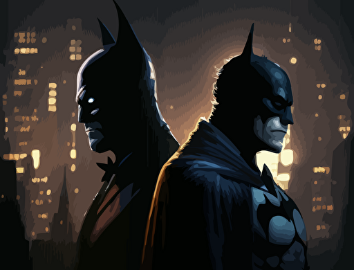 batman and joker. Gotham city, vector, game design atmospheric lighting.