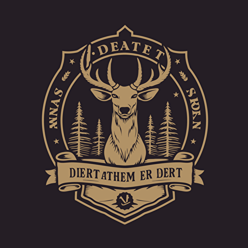 Logo for a Sheriffs Derpartment in Deer Meadow, Washington state, minimalistic, vector