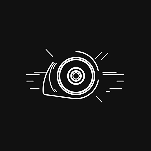 minimal line logo for viewer of cameras, vector, letter w