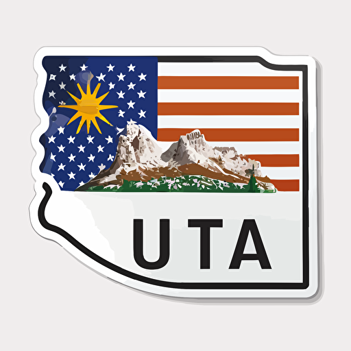 state of utah sticker, vector, white background