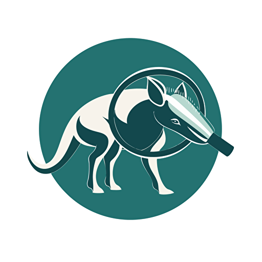 an opensource project vector logo of an animal with magnifying glass