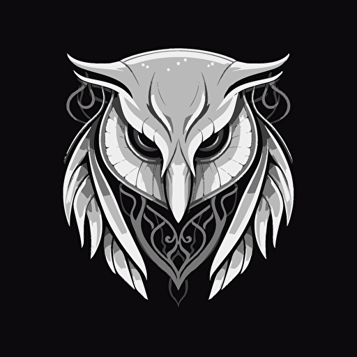 white barn owl mask, vector, logo