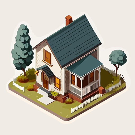 vector 2D isolated isometric house icon
