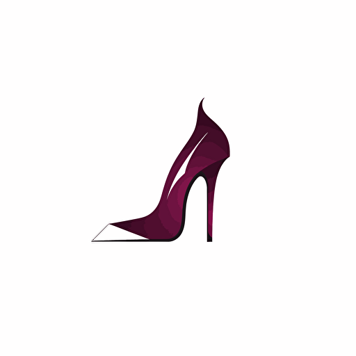 a minimalist logo, stiletto heel, vector, 2D flat