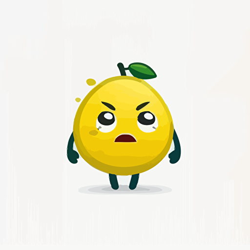 a mascot logo of a lemon, simple, vector