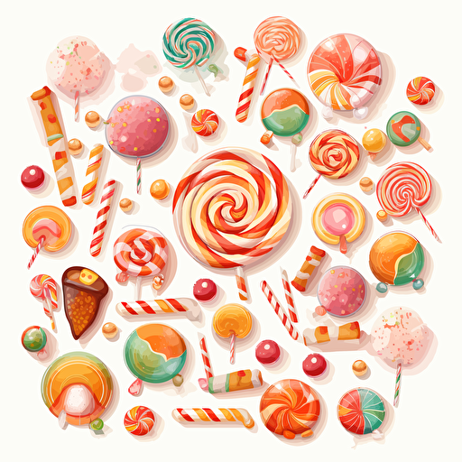 cartoon style christmas candy clear white background vector