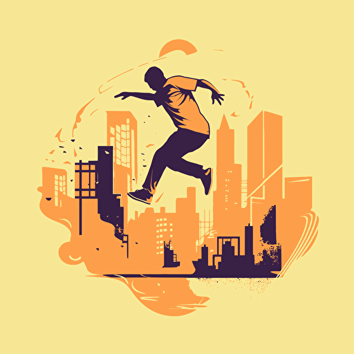 man doing tricks, jumping, parkour, tricking, cute vector art