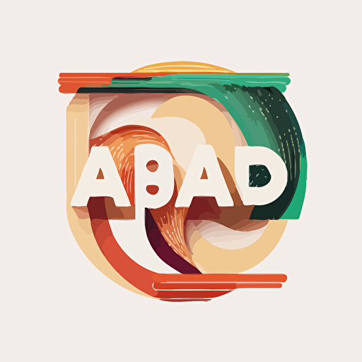 abstract logo, combination mark, text is “ABCDE”, a bowl of ramen with meat and vegetables, abstract headline, Color overlap, geometric type for modern color logo, vector, simple, flat, plain,smooth, low detail, minimal, white background
