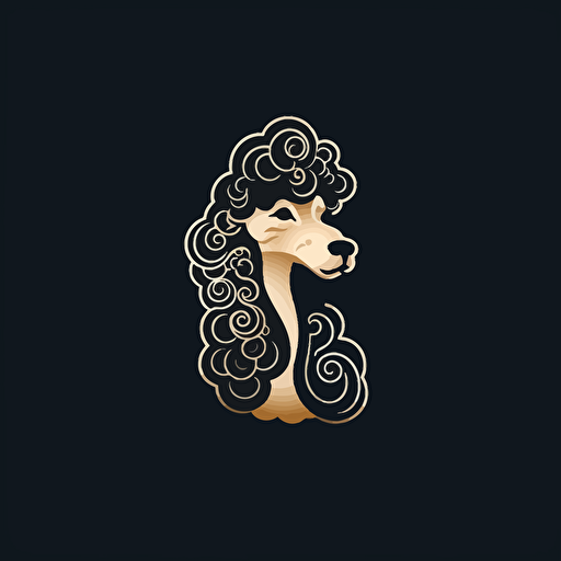 A vector logo of a poodle, simple, modern, memorable, sophisticated, elegant, luxurious