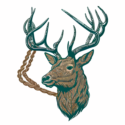 very simplified vector logo of a wide roped deer head