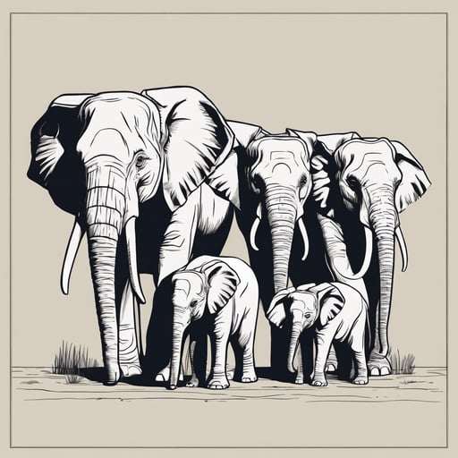 a family of elephants