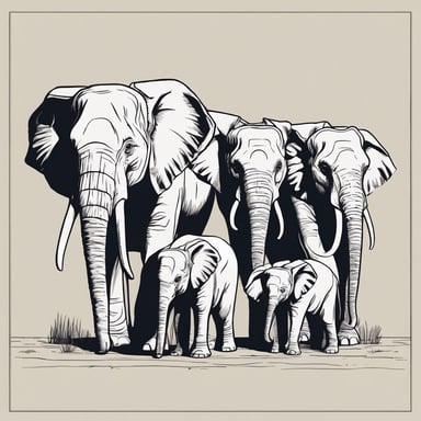 a family of elephants