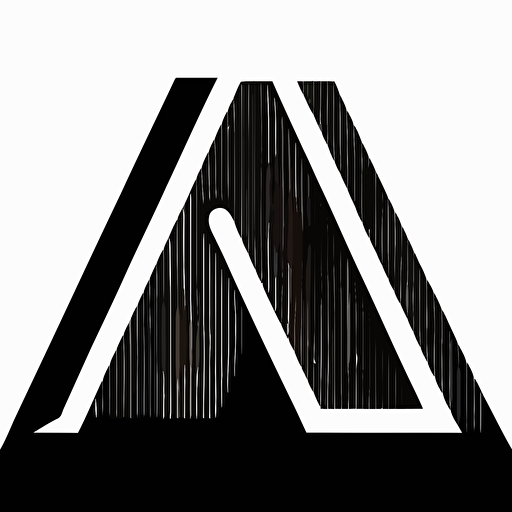 very simple logomark based on letter A, flat vector, black and white