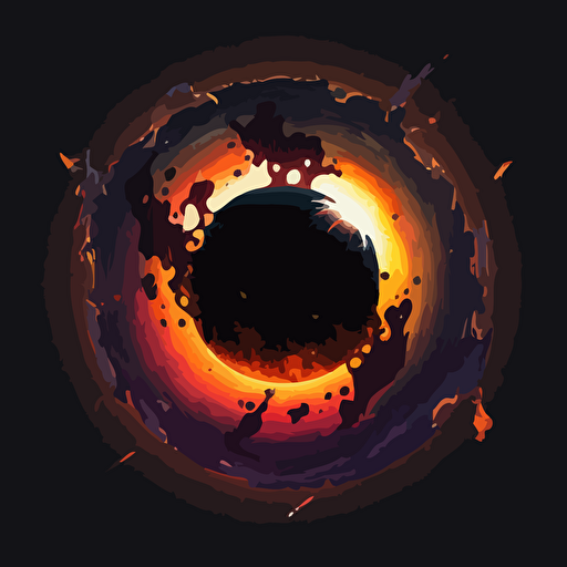 planet devoured by a black hole, space, vector