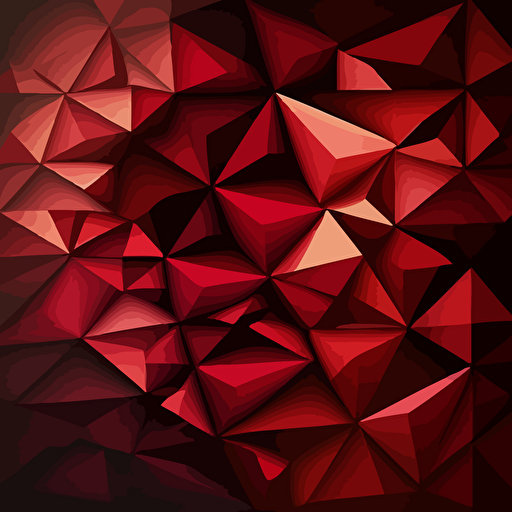 geometric vector abstract pattern, dark red to red hues, triangles, tartan, blended, render