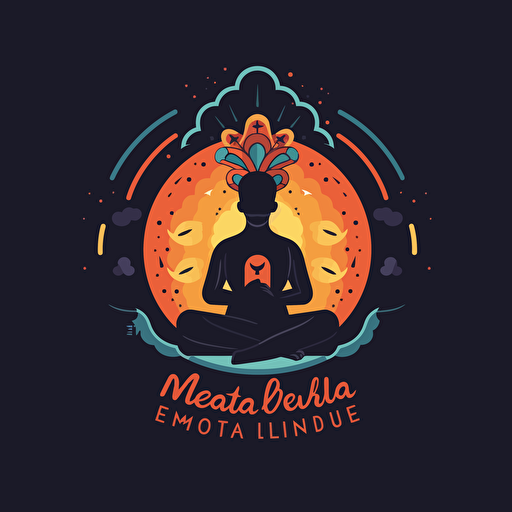 motivational and meditating logo, flat vector,
