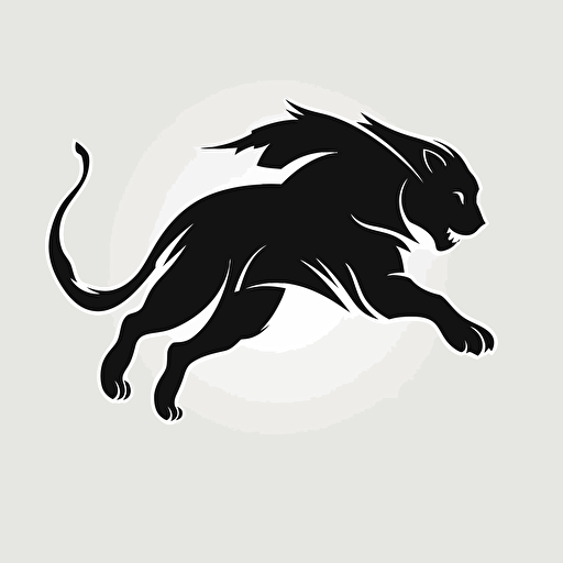 lion leaping silhouette, puma logo with a lion, svg, vector