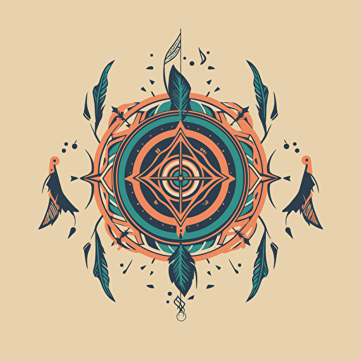 a boho style logo, vector, dribbble